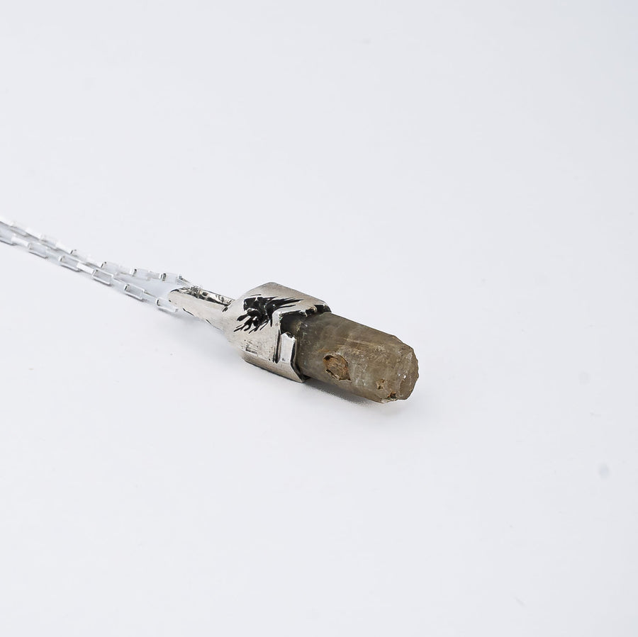 Green apatite Pendant — handmade .925 sterling silver pendant