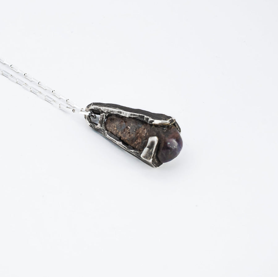 Raw Rubi Pendant — handmade .925 sterling silver pendant