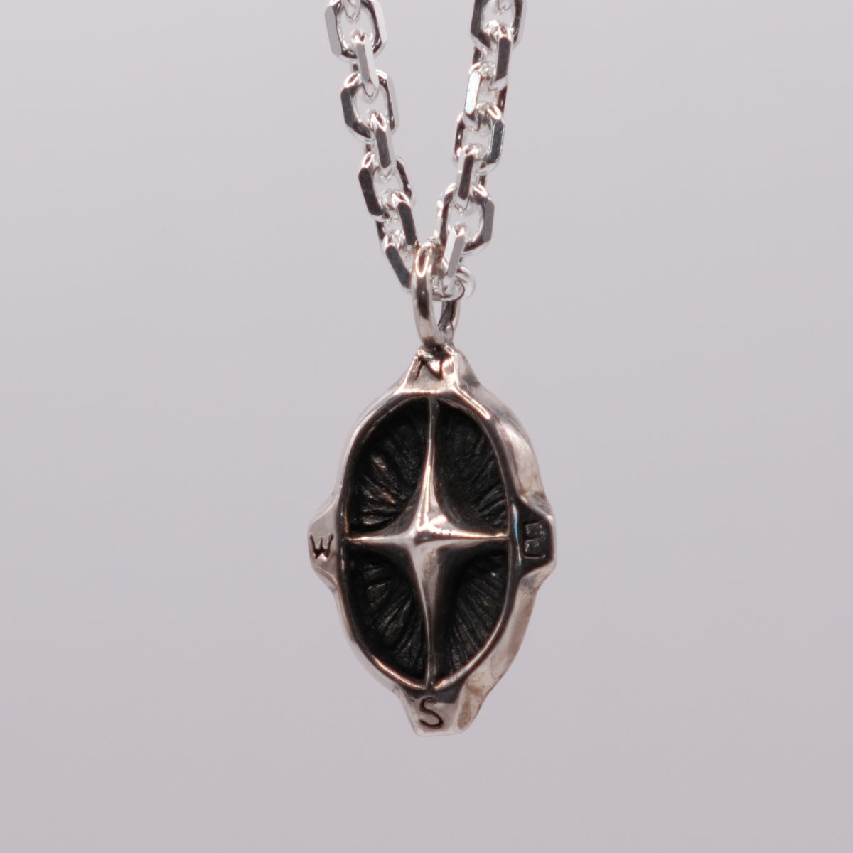 Abstract Compass Pendant with Anchor chain