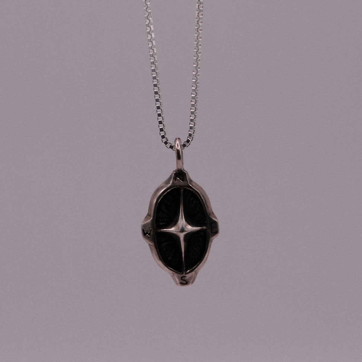 Abstract Compass Pendant with Box chain