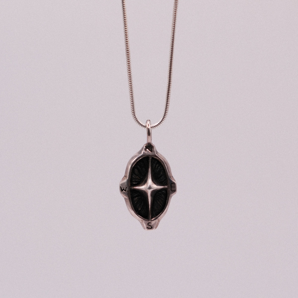 Abstract Compass Pendant with Snake chain