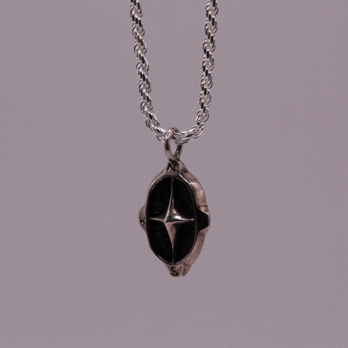 Abstract Compass Pendant with Torzal chain