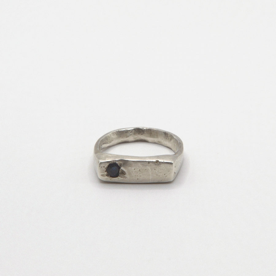 Brutalist Bar · Stone — handmade .925 sterling silver ring